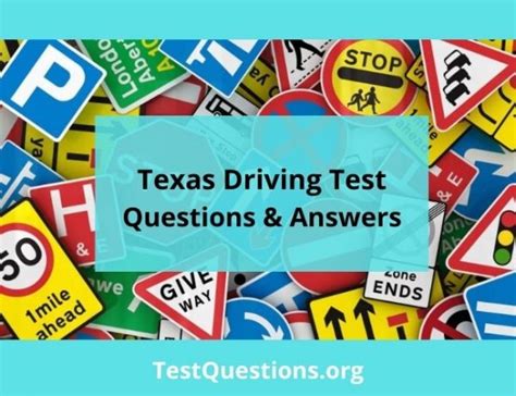 Texas written driving test questions